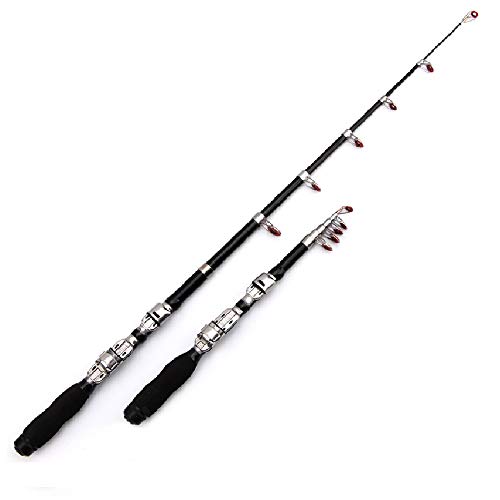 Lixada Telescopic Fishing Rod - Ultralight Fiberglass Fishing Rod Pole - Portable Retractable Handle with Protective Cap