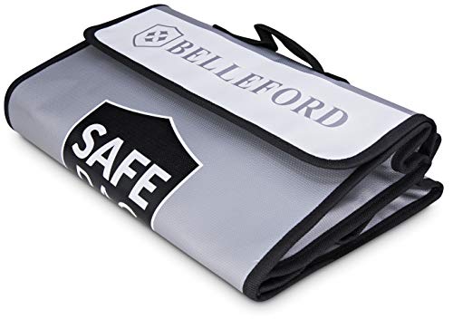 Fireproof Document Bags - Fire Safe Box Bag - Jewelry Money Cash File Storage Holder Boxes Organizer Tool - Hide Key Dollar Items in Small Wall Safes for Home Fires - Hidden Photo Zipper Binder Tote