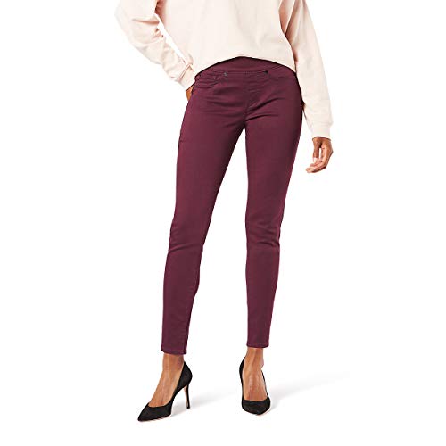 Signature by Levi Strauss & Co Women's Totally Shaping Pull-on Skinny Jeans, Winetasting, 12 Medium