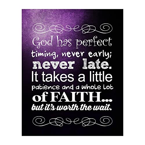 Book Cover God's Perfect Timing- Christian Wall Art- 8x10- Scripture Wall Art- Ready to Frame. Home Décor, Office Décor-Perfect Christian Gifts to Inspire, Encourage and Remind Us God Is ALWAYS There-Have Faith!
