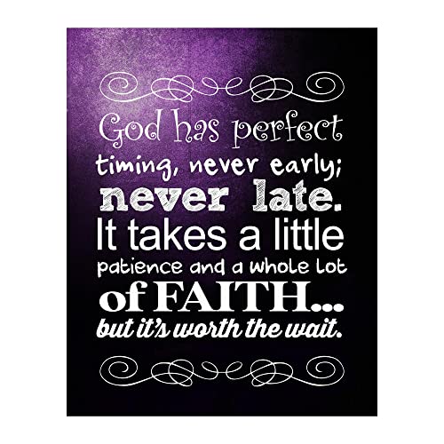God's Perfect Timing- Christian Wall Art- 8x10- Scripture Wall Art- Ready to Frame. Home Décor, Office Décor-Perfect Christian Gifts to Inspire, Encourage and Remind Us God Is ALWAYS There-Have Faith!