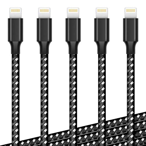 Ankoda iPhone Charger Cable, 5PACK (3/3/6/6/10FT) Fast Lightning Cable Charging Cord Compatible with iPhone 11 Pro XS Max XR X 8 7 6S 6 Plus 5S iPad