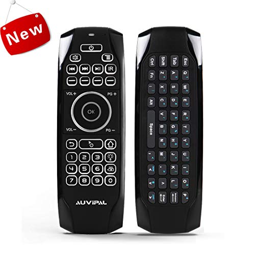 AuviPal G9 Backlit Keyboard Remote Combo (5 Programmable Keys + QWERTY Keyboard + Air Mouse) for Nvidia Shield/Android TV Box, HTPC and More