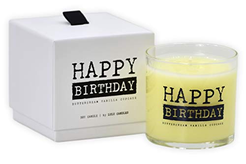 Lulu Candles | Happy Birthday Crumb Cake | Luxury Scented Soy Jar Candle | Hand Poured in The USA | Highly Scented & Long Lasting- 6 Oz. Gift Box
