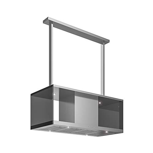 Futuro Futuro Recano 40 Inch Island-mount Kitchen DUCTLESS ONLY Range Hood - Contemporary Italian Exhaust Fan - Ultra-Quiet with Blower