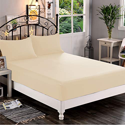 Premium Hotel Quality 1-Piece Fitted Sheet, Luxury & Softest 1500 Thread Count Egyptian Quality Bedding Fitted Sheet Deep Pocket up to 16inch, Wrinkle and Fade Resistant