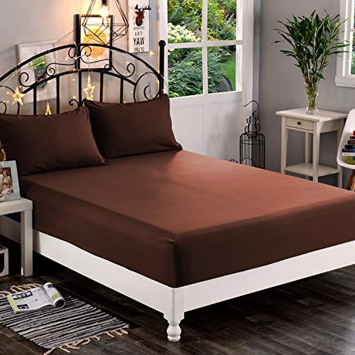 Book Cover Premium Hotel Quality 1-Piece Fitted Sheet, Luxury & Softest 1500 Thread Count Egyptian Quality Bedding Fitted Sheet Deep Pocket up to 16inch, Wrinkle and Fade Resistant, King, Chocolate Brown