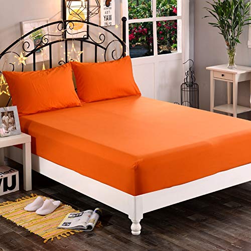 Book Cover Premium Hotel Quality 1-Piece Fitted Sheet, Luxury & Softest 1500 Thread Count Egyptian Quality Bedding Fitted Sheet Deep Pocket up to 16inch, Wrinkle and Fade Resistant, Twin/Twin XL, Orange