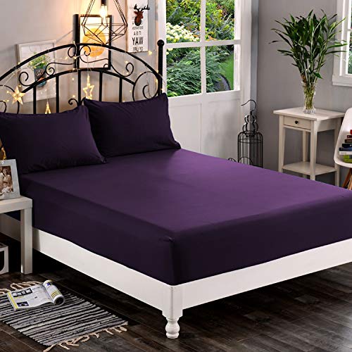 Premium Hotel Quality 1-Piece Fitted Sheet, Luxury & Softest 1500 Thread Count Egyptian Quality Bedding Fitted Sheet Deep Pocket up to 16inch, Wrinkle and Fade Resistant