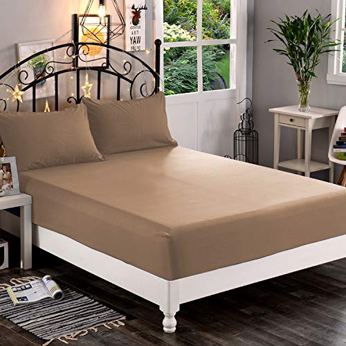 Premium Hotel Quality 1-Piece Fitted Sheet, Luxury & Softest 1500 Thread Count Egyptian Quality Bedding Fitted Sheet Deep Pocket up to 16inch, Wrinkle and Fade Resistant, King, Taupe