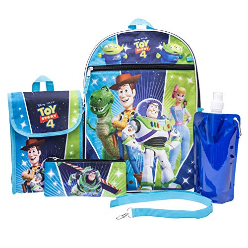 Toy Story Backpack Combo Set - Disney Pixar Toy Story Boys' 6 Piece Backpack Set - Woody & Buzz Lightyear Backpack & Lunch Kit (Blue)