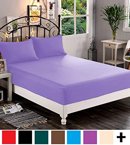 Premium Hotel Quality 1-Piece Fitted Sheet, Luxury & Softest 1500 Thread Count Egyptian Quality Bedding Fitted Sheet Deep Pocket up to 16inch, Wrinkle and Fade Resistant