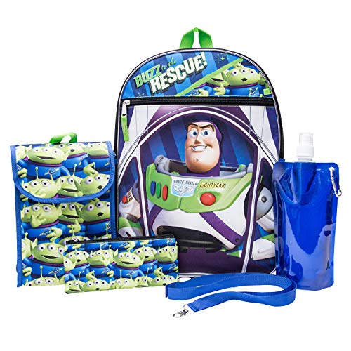 Book Cover Toy Story Backpack Combo Set - Disney Pixar Toy Story Boys' 6 Piece Backpack Set - Woody & Buzz Lightyear Backpack & Lunch Kit (Black)