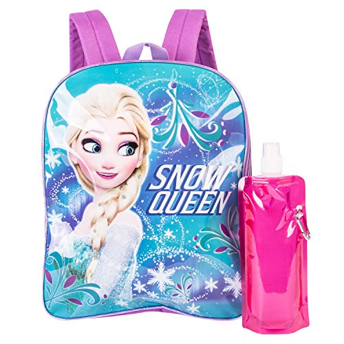 Book Cover Disney's Frozen Backpack Combo Set - Disney Frozen Girls' 3 Piece Backpack Set - Backpack, Waterbottle and Carabina (Teal/Pink)