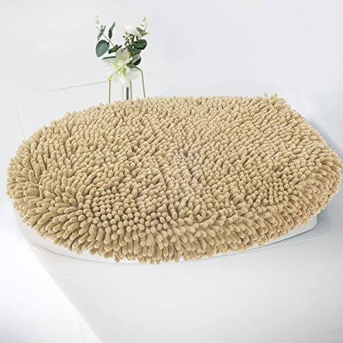 MAYSHINE Seat Cloud Bath Washable Shaggy Microfiber Standard Toilet Lid Covers for Bathroom -White