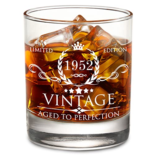 AOZITA 70th Birthday Gifts for Men - 70th Birthday Decorations for Men, Party Supplies - 70th Bday Gifts Ideas for Him, Dad, Husband, Friends - 11oz Whiskey Glass