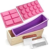 Voulosimi Silicone Soap Mold - Soap Making Cutting Mold Soap Cutter with Wavy Cutter & Straight Slicer (Soap Molds Kit)