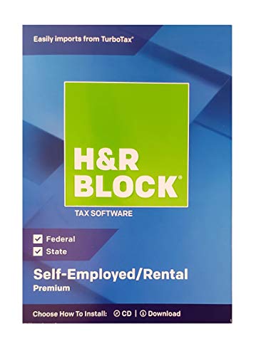 Book Cover H&R Block Premium 2018 Self-Employed/Rental Property Owners Tax Software, Traditional Disc
