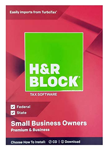 Book Cover H&R Block Premium & Business 2018 Federal + State Tax Software for Small Business Owners (Windows Vista, 7, 8.1, 10)