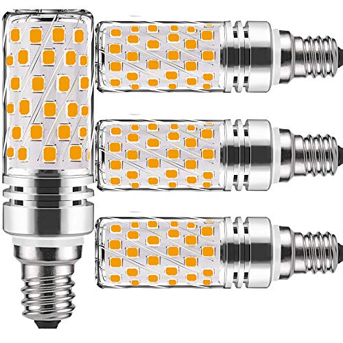 E12 LED Bulb Candelabra Led Bulbs Warm White 15W 6000K,100 watt Equivalent,1500Lm Edison Screw,Non dimmable,Candle E12 Ceiling Fan Light Bulb Led Candelabra Bulb Corn bulbs(4 Packs)