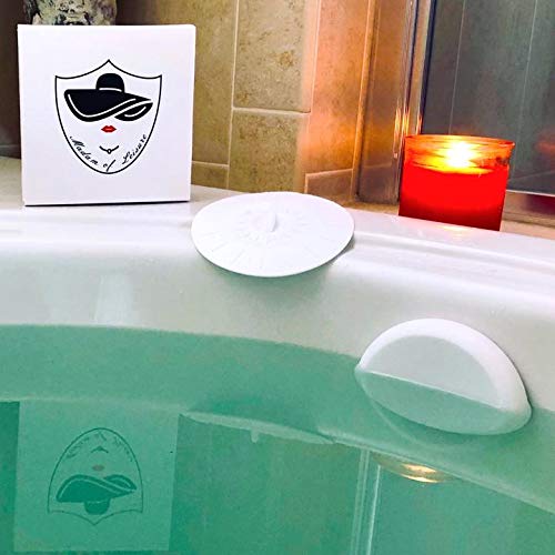 Madam of Leisure Infinity Bath Overflow Drain Cover and Drain Stopper - Add 5" of Water to Your Bath - Made of Silicone Not PVC (Not for Overflow Drains with a Lever/Knob:-)
