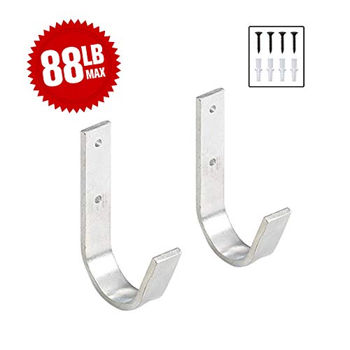 SEVGTY Utility Hooks Garage Hooks Heavy Duty Bike Hooks ladder hooks for Garage 2-Pack