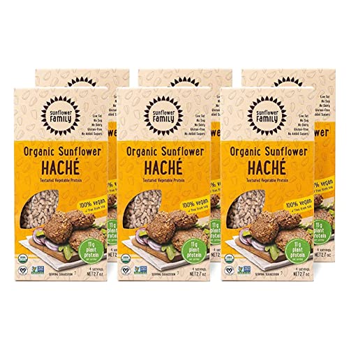 SunflowerFamily® Organic Sunflower Haché - 6 Pack - Plant Based Meat Substitute - Certified Organic, Sunflower Texture Protein