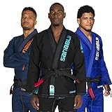 Sanabul Core Competition BJJ Gi for Men & Women Preshrunk Fabric IBJJF Approved Brazilian Jiu Jitsu Training & Competition Gi - BLACK/BLUE, A2