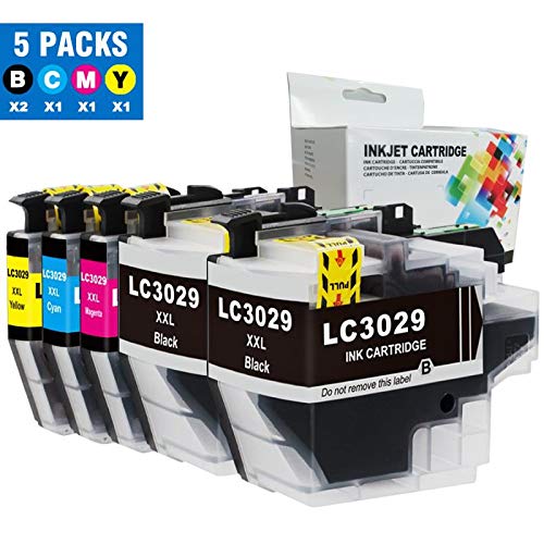 Linkcolor Compatible Ink Cartridge Replacement for Brother LC3029 XXL Ink Cartridge for MFC-J5830DW, MFC-J5830DWXL, MFC-J6535DW, MFC-J6535DWXL,MFC-J5930DW (2 Black, 1 Cyan, 1 Magenta, 1 Yellow) 5-Pack
