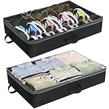 Simple Houseware 2 Pack Under Bed Storage Bin, Black