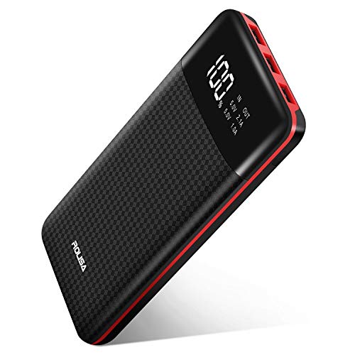 Book Cover Power Bank Portable Charger 24000mAh High Capacity External Battery Pack with LCD Display, 3 USB Output Ports,Backup Battery Compatible Smart Android Phone and Other Cellphone