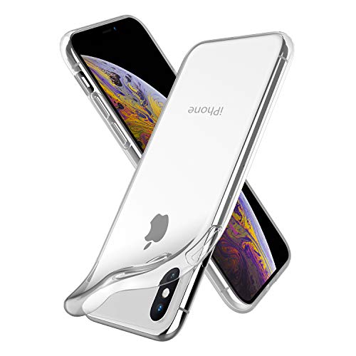 Tinfsmart iPhone Xs MAX Case,Crystal Clear Case Soft TPU Cover with Electroplated Frame Ultra Thin Slim Compatible with Apple iPhone Xs MAX 6.5 inch Anti-Yellow Anti-Scratch Shockproof Case (Clear)