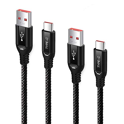 Dash Charger Cable, TITACUTE for OnePlus 8 Pro Charging Cable 2 Pack Durable Nylon Braided Warp Charge Type-C Cable 6FT Data Sync Charging Rapidly for OnePlus 8 7T 7 Pro 6T 6 5T 5 3T 3 Black