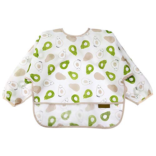 Book Cover Baby Smock With Long Sleeves-Toddler Soft Bib For 6-24 Months