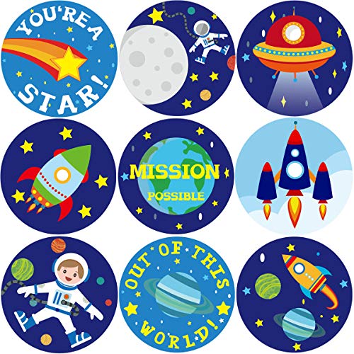 ceiba tree Space Sticker Roll Stickers for Classroom Party Reward Gift 200 Pcs
