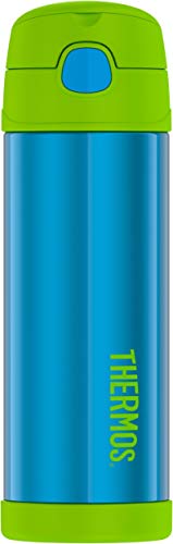THERMOS FUNTAINER 16 Ounce Stainless Steel Vacuum Insulated Bottle with Wide Spout Lid, Teal