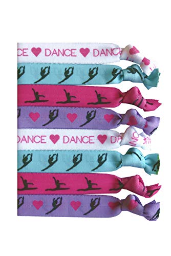 8 Piece Dance Gift Hair Elastics - Dance Gifts for Girls, Dancer Gifts, Ballet Gifts, Ballet Gifts for Girls, Dance Accessories for Dancers, Women, Girls, Dance Teachers, Dance Classes