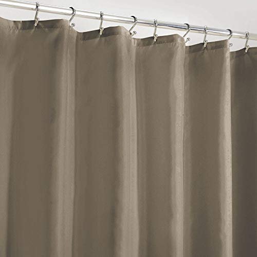 Book Cover mDesign Water Repellent, Mildew Resistant, Heavy Duty Flat Weave Fabric Shower Curtain, Liner - Weighted Bottom Hem for Bathroom Shower and Bathtub, 72