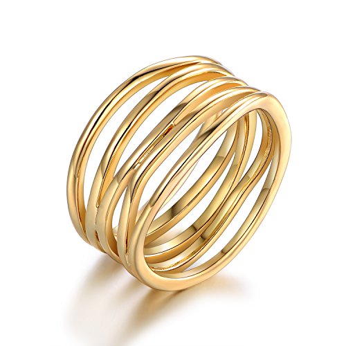 Barzel Gold, Rose Gold & White Gold Plated Statement Ring