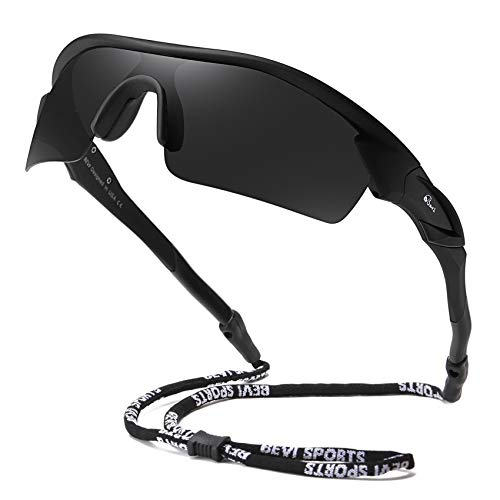 Bevi Polarized Sports Sunglasses TR90 Unbreakable Frame for Men Women Running Cycling Golf Baseball
