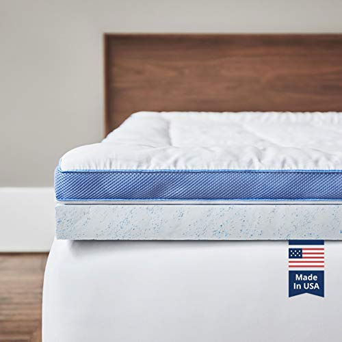 Book Cover ViscoSoft Pillow Top Latex Mattress Topper California King | American Made Cool Gel-Infused Latex | Responsive 3-Inch Pillow Top Gel Mattress Topper with Adjustable Plush Mattress Pad Cover