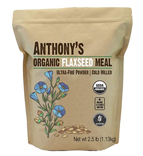 Book Cover Anthony's Organic Flaxseed Meal, 2.5 lb, Gluten Free, Ground Ultra Fine Powder, Cold Milled, Keto Friendly