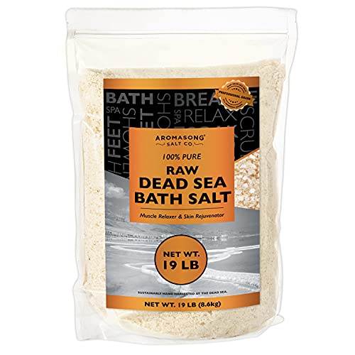 19 lbs Raw Dead Sea Salt Not Cleaned - Still Contains All Dead sea Minerals Including Dead sea Mud - Fine Medium Grain Bath Salt Large resealable Bulk Pack