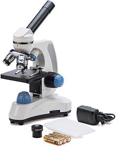 SWIFT Microscope SW150, Compound Student Microscope, 40X-1000X, Monocular Head, All-Glass Optics, Additional WideField 25X EyePiece, Coarse & Fine Focusing, Dual Illumination, Cordless-Capable