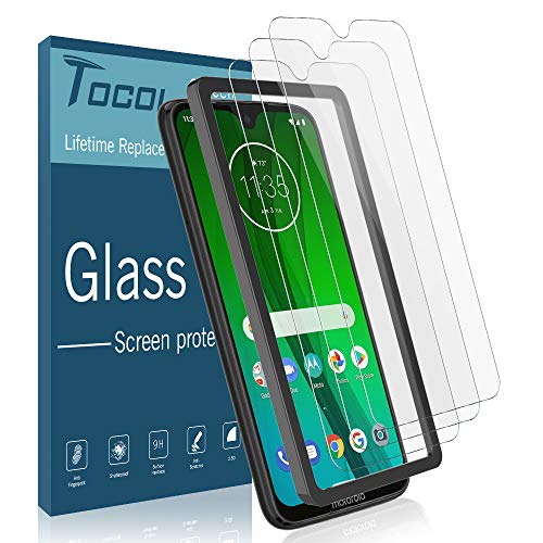 TOCOL [3 Pack] Screen Protector for Motorola Moto G7 / Moto G7 Plus, [Case Friendly] High Definition Anti-Scratch [Alignment Frame Easy Installation] Tempered Glass with Lifetime Replacement Warranty