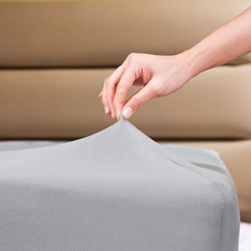 Book Cover Fitted Sheet- COSMOPLUS King Fitted Sheet Onlyï¼ˆNo Flat Sheet or Pillow Shamsï¼‰,4 Way Stretch Micro-Knit,Snug Fit,Wrinkle Free,for Standard Mattress and Air Bed Mattress from 8â€ Up to 14â€,Light Gray