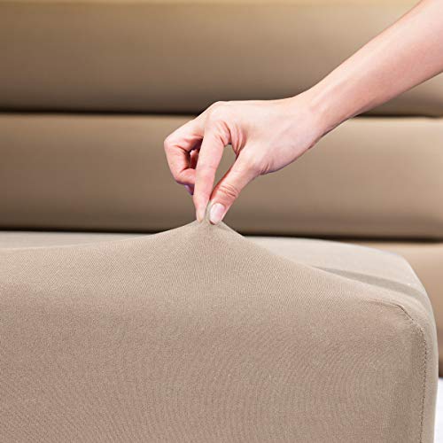 Book Cover COSMOPLUS Fitted Sheet King Fitted Sheet Onlyï¼ˆNo Flat Sheet or Pillow Shamsï¼‰,4 Way Stretch Micro-Knit,Snug Fit,Wrinkle Free,for Standard Mattress and Air Bed Mattress from 8â€ Up to 14â€,Taupe