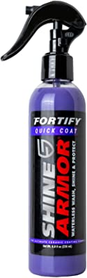 Shine Armor Fortify Quick Coat - Ceramic Coating - Car Wax Spray - Waterless Car Wash & Wax - Hydrophobic Top Coat Polish & Polymer Paint Sealant Protection