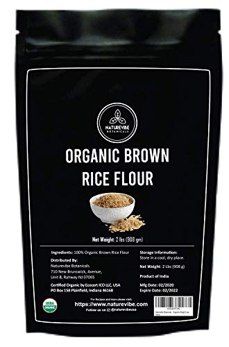 Naturevibe Botanicals Brown Rice Flour (2lbs) | Gluten Free | Rich in Protein | Supports Weight Loss [Packaging may Vary]