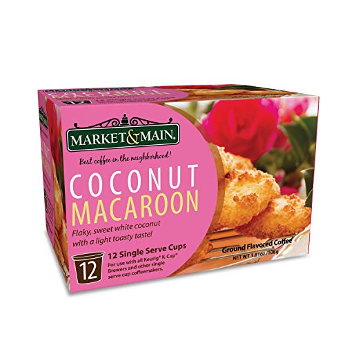 Book Cover Market & Main OneCup, Coconut Macaroon, Compatible with Keurig K-cup Brewers, 12 Count